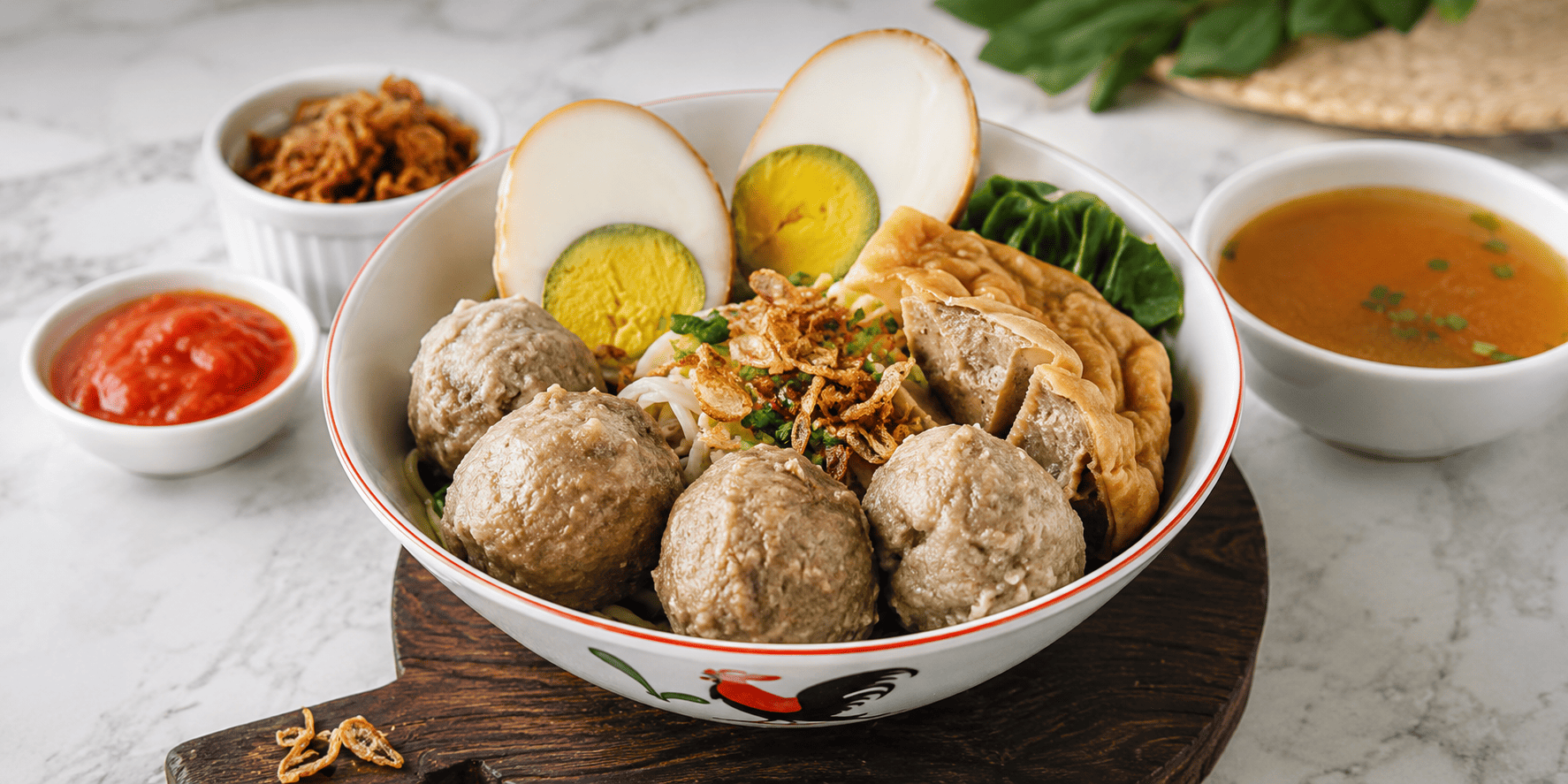 Bakso Komplit (Urat Jumbo + Urat Kecil + Telor + Tahu)